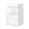 Eastbourne Bedside Tables Side Table Drawers RGB LED High Gloss Nightstand