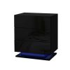 Eastbourne Bedside Tables Side Table Drawers RGB LED High Gloss Nightstand