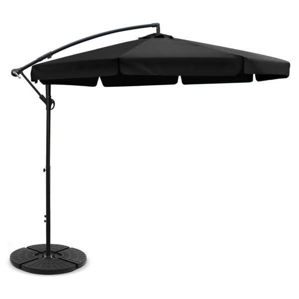 3M Umbrella with 48x48cm Base Outdoor Umbrellas Cantilever Sun Beach UV