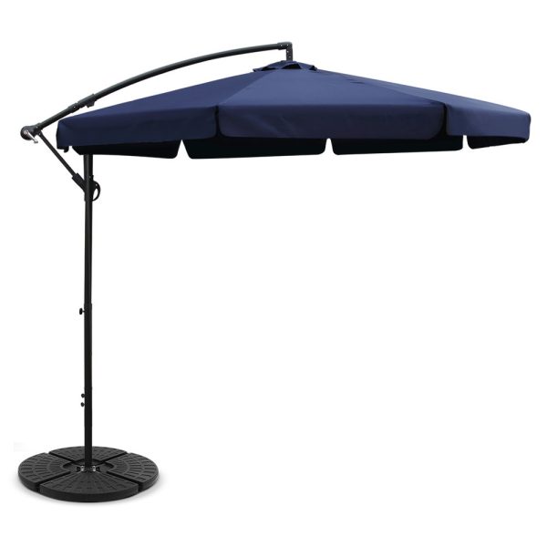 3M Umbrella with 48x48cm Base Outdoor Umbrellas Cantilever Sun Beach UV