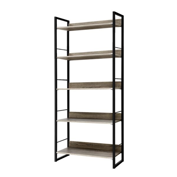 Bookshelf Display Shelves Metal Bookcase Wooden Book Shelf Wall Storage