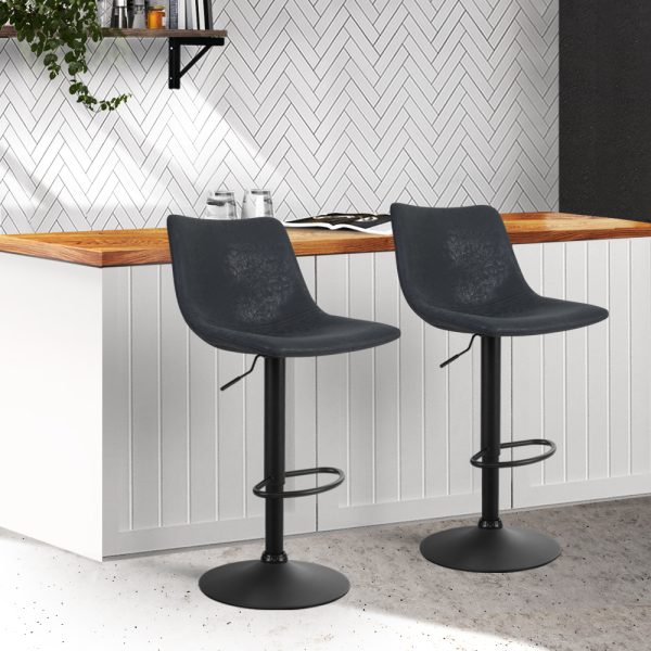 Set of 2 Bar Stools Gas Lift