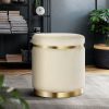 Round Velvet Ottoman Foot Stool Foot Rest Pouffe Padded Seat Footstool