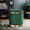 Round Velvet Ottoman Foot Stool Foot Rest Pouffe Padded Seat Footstool