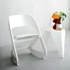 Set of 4 Dining Chairs Office Cafe Lounge Seat Stackable Plastic Leisure Chairs