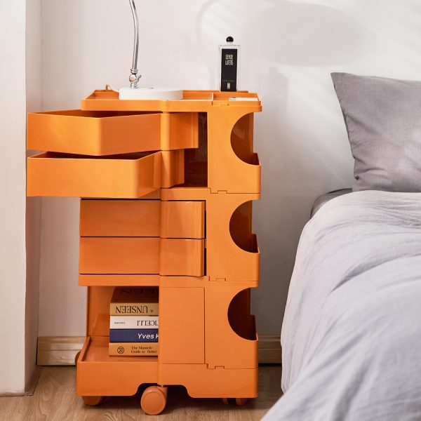 Horley Bedside Table Side Tables Nightstand Organizer Replica Boby Trolley 5Tier