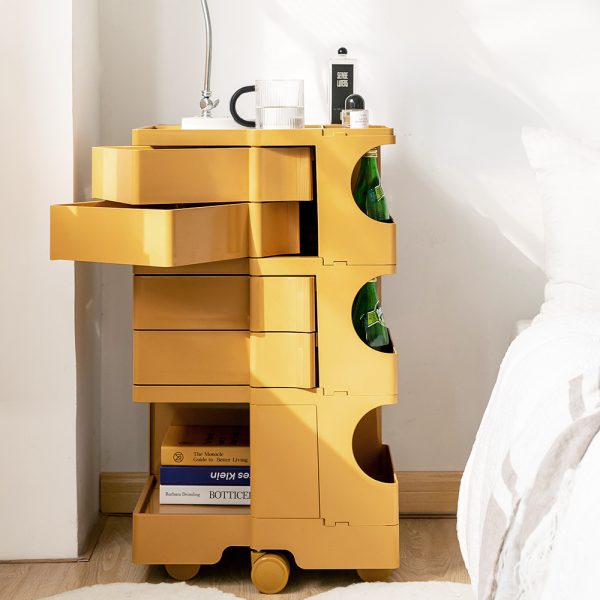 Horley Bedside Table Side Tables Nightstand Organizer Replica Boby Trolley 5Tier