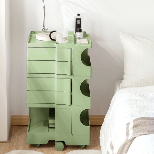Horley Bedside Table Side Tables Nightstand Organizer Replica Boby Trolley 5Tier