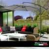 3M Outdoor Umbrella Cantilever With Protective Cover Patio Garden Shade