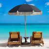 Havana Outdoors Beach Umbrella Portable 2 Metre Fringed Garden Sun Shade Shelter