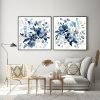 Indigo Garden By Carol Robinson 2 Sets Black Frame Canvas Wall Art
