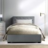 Glenroy Bed Frame Gas Lift Base With Storage Fabric Vila Collection