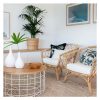 Cushion Cover-Coastal Fringe Black-Palm Trees Black