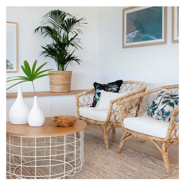Cushion Cover-Coastal Fringe Black-Palm Trees Black