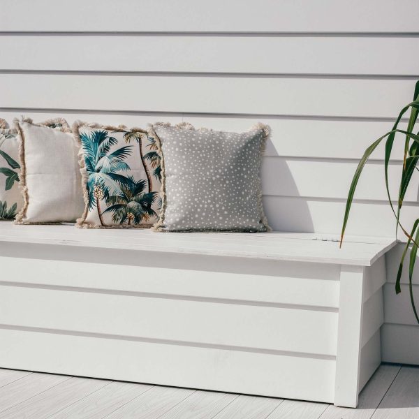 Cushion Cover-Coastal Fringe Natural-Palm Trees Natural