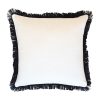 Cushion Cover-Coastal Fringe Black-Solid Natural