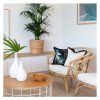 Cushion Cover-Coastal Fringe Black-Solid Natural