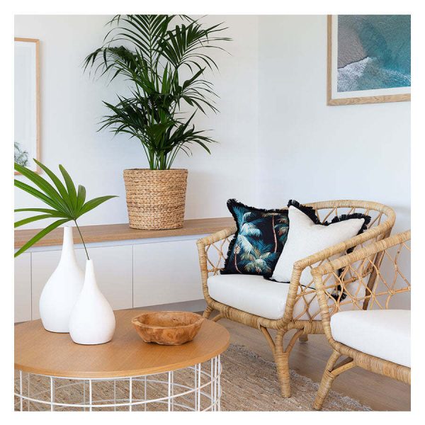 Cushion Cover-Coastal Fringe Black-Solid Natural