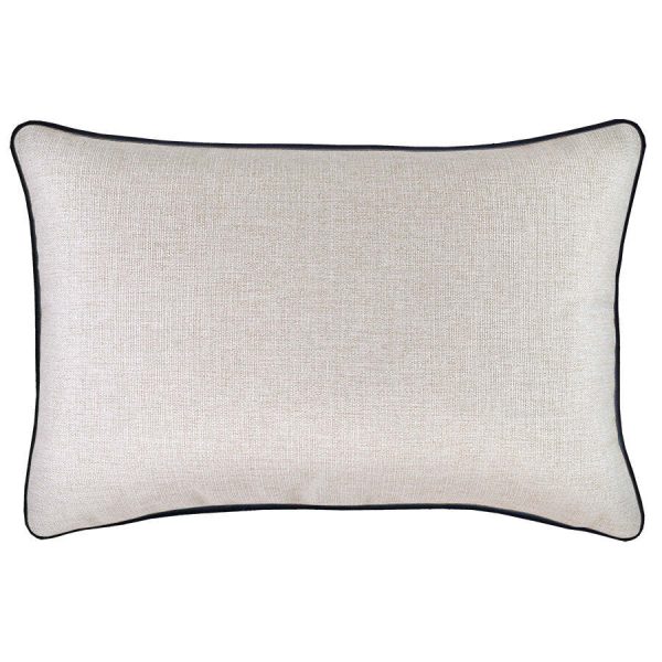 Cushion Cover-With Black Piping-Natural