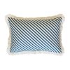 Cushion Cover-Coastal Fringe Natural-Side Stripe Teal