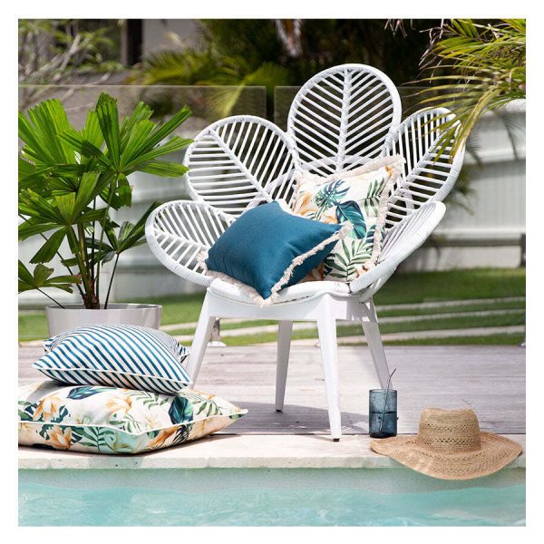 Cushion Cover-With Piping-Side Stripe Teal