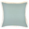 Cushion Cover-Coastal Fringe Natural-Seafoam