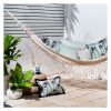 Cushion Cover-Coastal Fringe Black-Tall Palms Seafoam