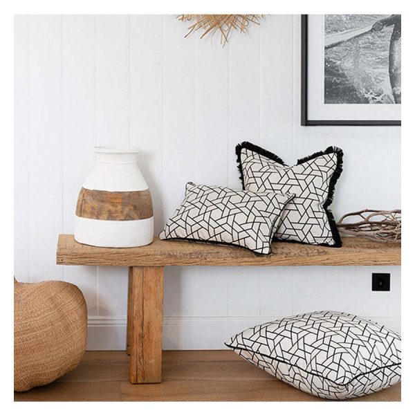 Cushion Cover-Coastal Fringe Black-Milan Black
