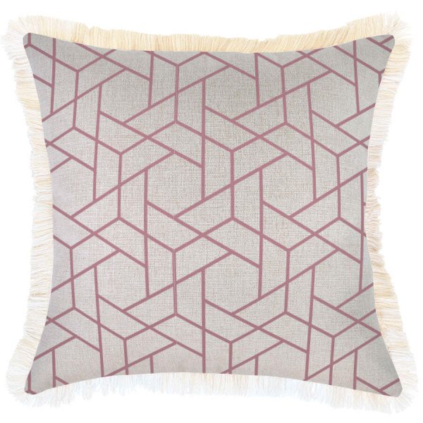 Cushion Cover-Coastal Fringe-Milan Rose