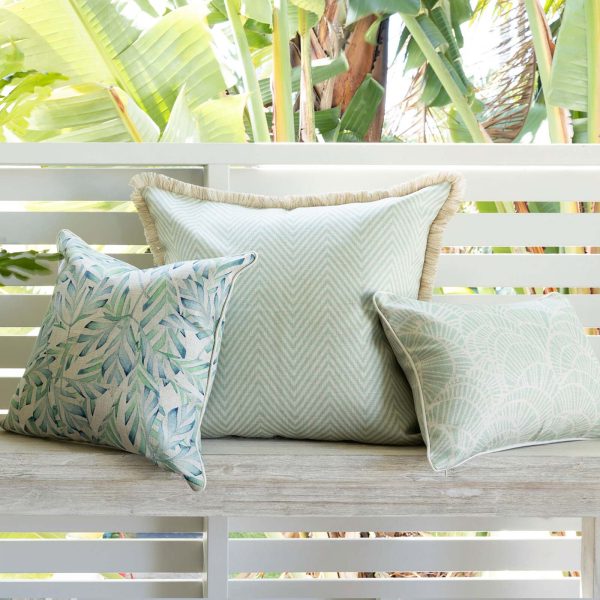 Cushion Cover-With Piping-Positano Pale Mint