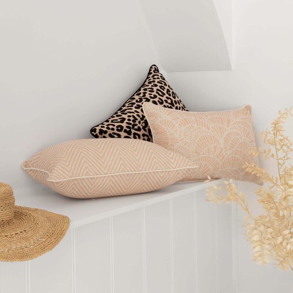 Cushion Cover-With Black Piping-Jungle Peach
