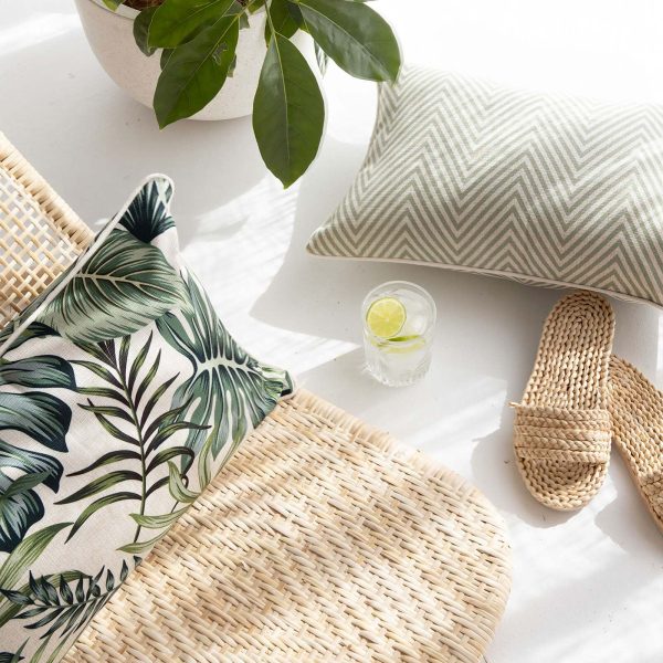 Cushion Cover-With Piping-Zig Zag Sage