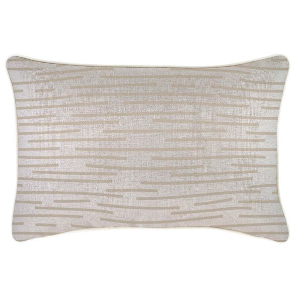 Cushion Cover-With Piping-Earth-Lines-Beige