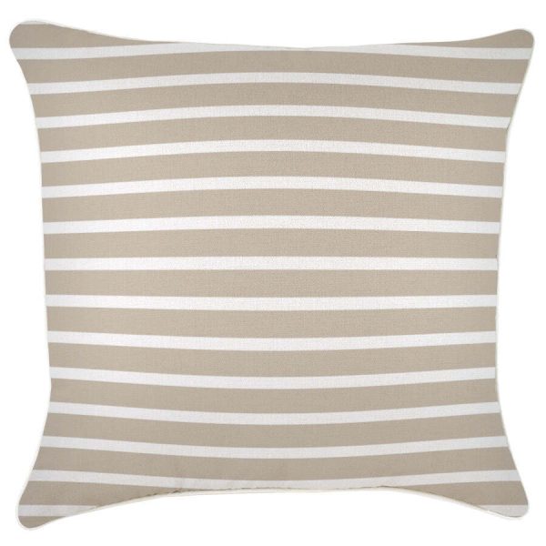 Cushion Cover-With Piping-Hampton Stripe Beige