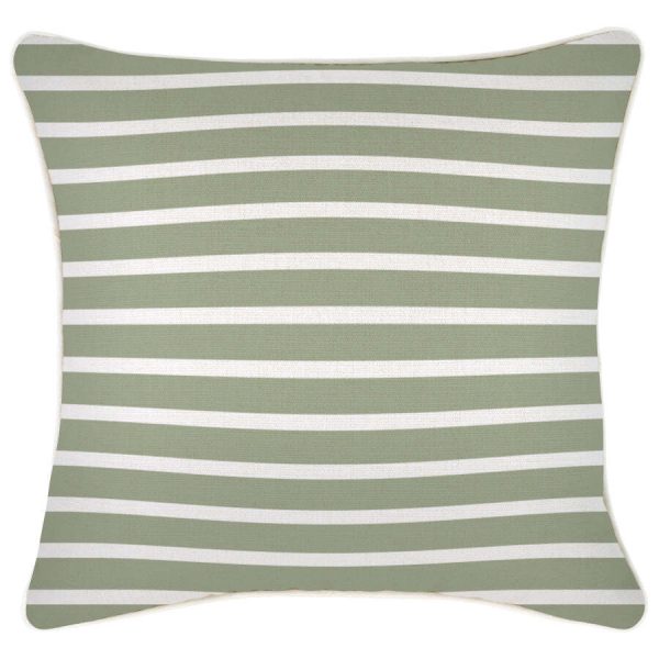 Cushion Cover-With Piping-Hampton Stripe Sage