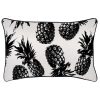 Cushion Cover-With Black Piping-Pineapples Black