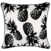 Cushion Cover-With Black Piping-Pineapples Black