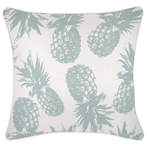 Cushion Cover-With Piping-Pineapples Seafoam