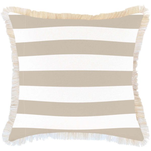 Cushion Cover-Coastal Fringe Deck-Stripe-Beige