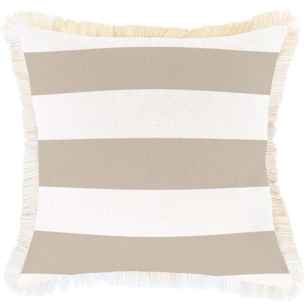 Cushion Cover-Coastal Fringe Deck-Stripe-Beige