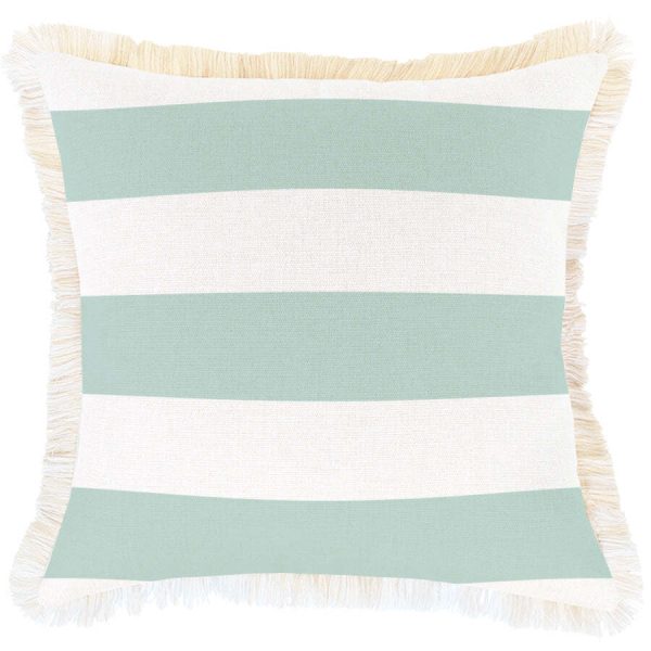 Cushion Cover-Coastal Fringe-Deck-Stripe-Mint