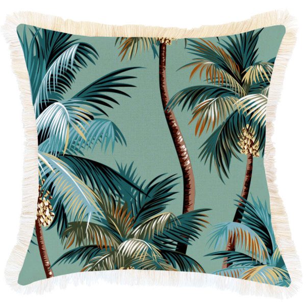 Cushion Cover-Coastal Fringe-Palm Trees Lagoon