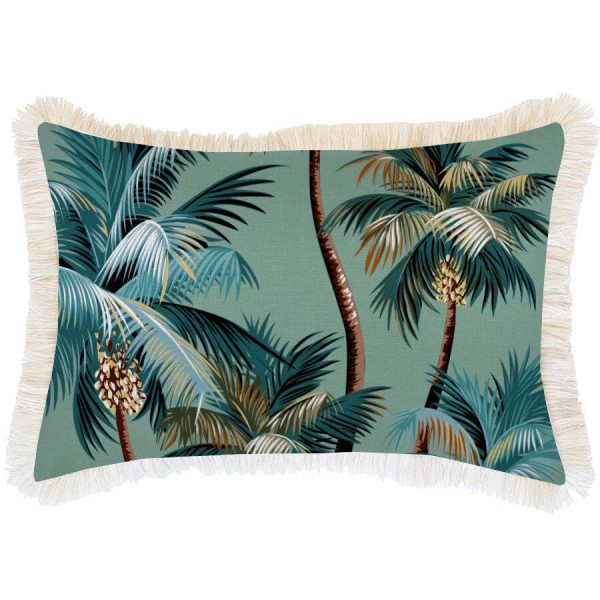 Cushion Cover-Coastal Fringe-Palm Trees Lagoon