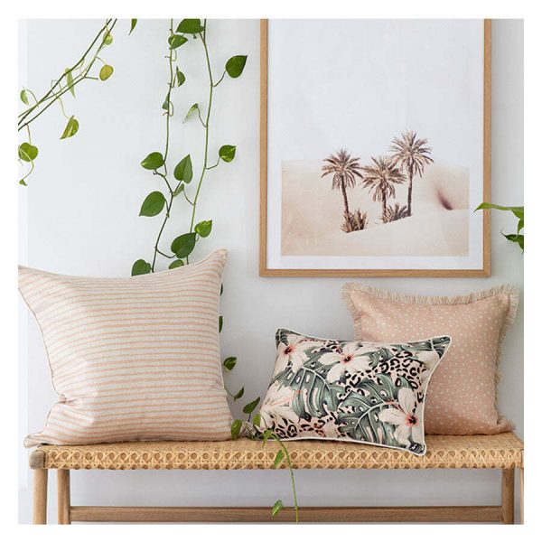 Cushion Cover-Coastal Fringe-Lunar Blush