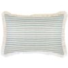 Cushion Cover-Coastal Fringe-Paint Stripes Pale Mint