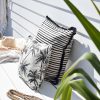 Cushion Cover-Coastal Fringe Black-Paint Stripes
