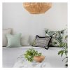 Cushion Cover-Coastal Fringe Black-Paint Stripes