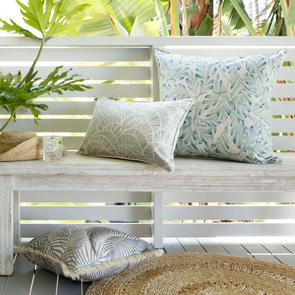 Cushion Cover-Coastal Fringe Natural-Seminyak Smoke