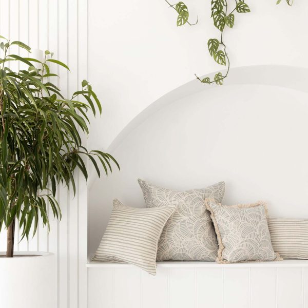 Cushion Cover-Coastal Fringe Natural-Positano Smoke