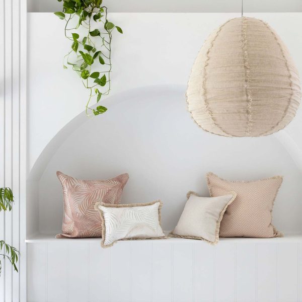 Cushion Cover-Coastal Fringe Natural-Seminyak Biscuit